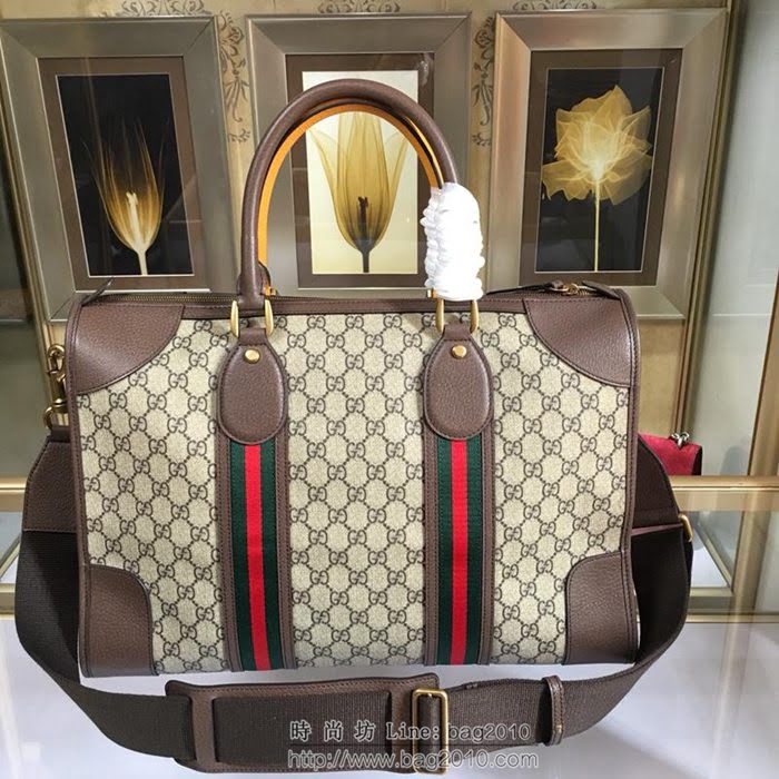 GUCCI 古馳男包 新款 459311 啡pvc配皮 Gucci男公事包 男士手提包 可肩背